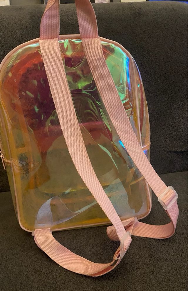 Mochila transparente iridiscente