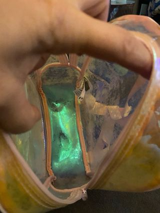 Mochila transparente iridiscente