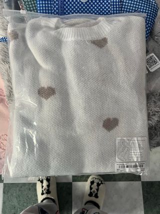 Jersey chica corazones oro y blanco