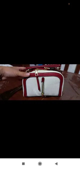 Bolso elegante beige y multicolor