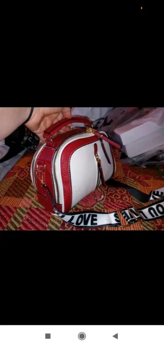 Bolso elegante beige y multicolor