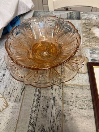 Centrotavola cristallo vintage rosa