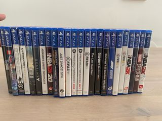 PS4 Slim 500 GB + Mando Rojo + 24 juegos