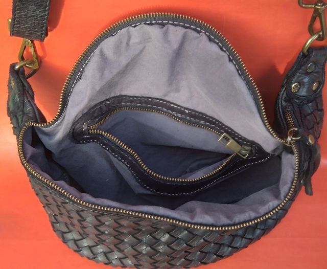 Borsa marsupio pelle intrecciata