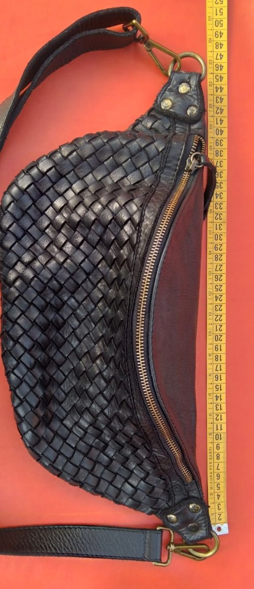 Borsa marsupio pelle intrecciata