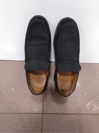 Mocasines mujer negros de ante