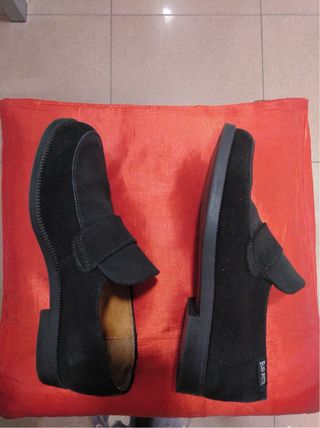 Mocasines mujer negros de ante