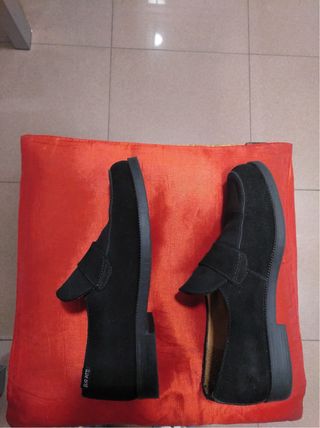 Mocasines mujer negros de ante