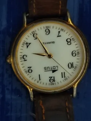 Reloj de pulsera mujer dorado y marrón