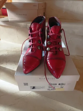 Botines Hispanitas Rojos Talla 38