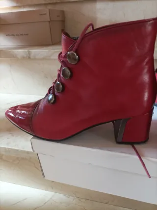 Botines Hispanitas Rojos Talla 38