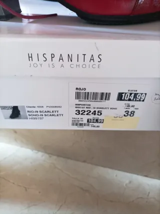 Botines Hispanitas Rojos Talla 38