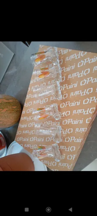 Set 4 Bicchieri Vetro Pesci Arancioni