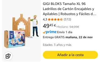 Gigi Bloks XL Ladrillos Cartón 96 uds
