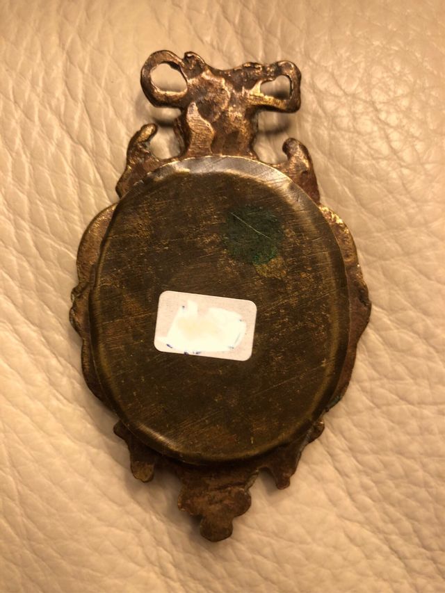 Antica cornice porta reliquie XVI bronzo dorato