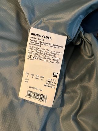 Plumífero Bimba y Lola Azul