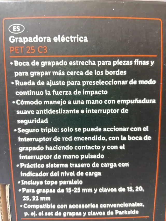 Grapadora Eléctrica Parkside PET 25 C3