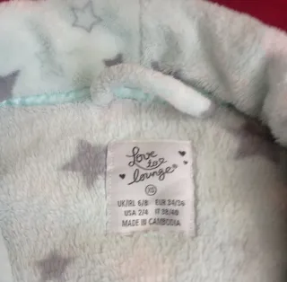 Bata de peluche suave mujer con  estrellas