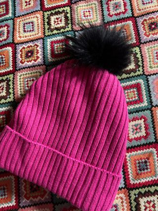 Cappello Gulliver XL/XXL Rosa con Pompon Nero