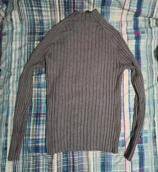 Jersey cuello cisne gris talla L