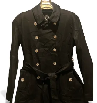 Abrigo Gabardina Negro encerado Caniche