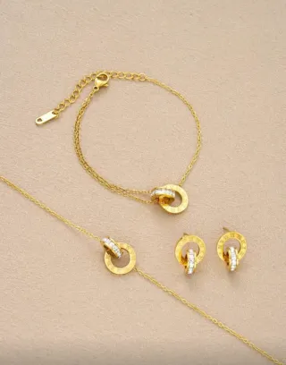 Conjunto de Joyas Romanas Doradas