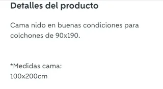 Cama nido con colchón de 90 y escritorio.