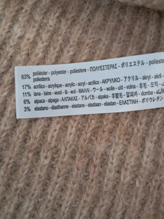 Poncho Zara Beige Talla Única