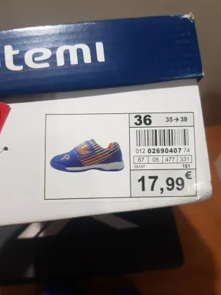 Botas fútbol sala niño/a T.36 Nuevas