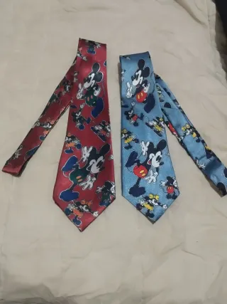 Lote 2 corbatas Mickey Mouse vintage