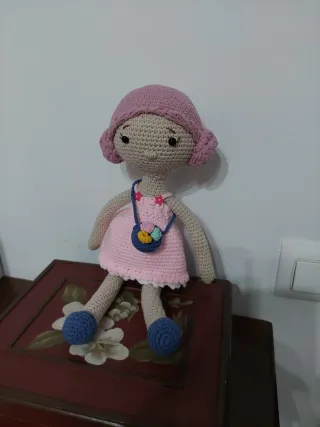 Muñeca Amigurumi Crochet Rosa