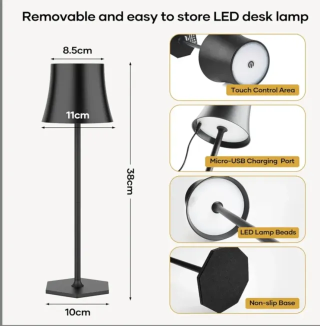 Lámpara Escritorio LED Tyonto Negra