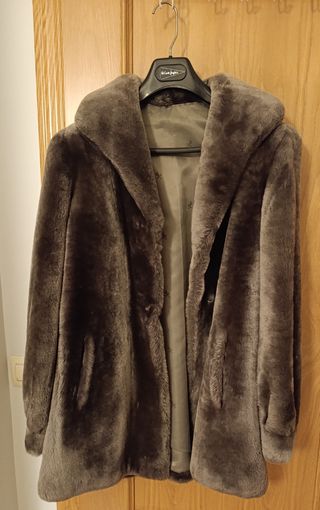 Chaquetón de piel auténtica de Mutón Gris Talla 44