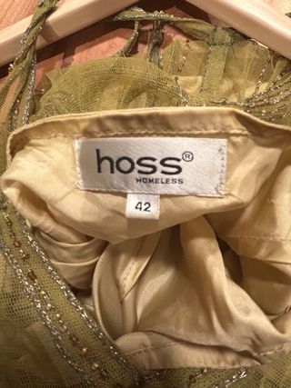 Vestido Hoss Intropia tul verde y abalorios