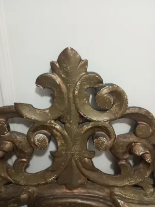 Espejo antiguo madera tallada dorado