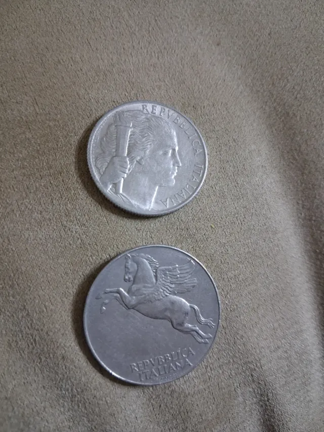 5 Lire Uva 1950 e 10 Lire Ulivo 1950