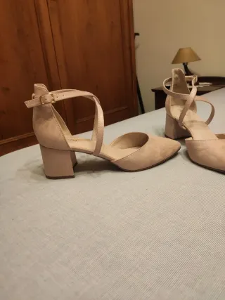 Zapatos de tacón beige/rosa