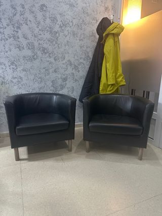 2 Sillones de Piel Ikea Negros