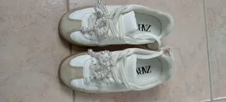 Scarpe Zara bambina bianche e beige n. 32