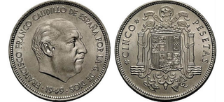 Moneda 5 Pesetas Franco 1949