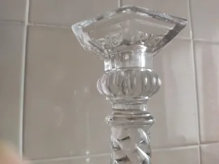 CANDELABRO ANTIGUO DE CRISTAL PRENSADO