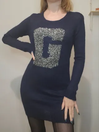 Abito maglione Guess blu con glitter