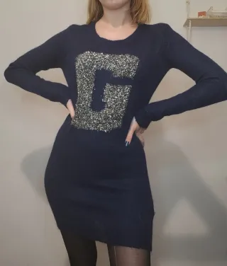Abito maglione Guess blu con glitter