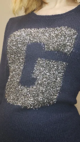 Abito maglione Guess blu con glitter