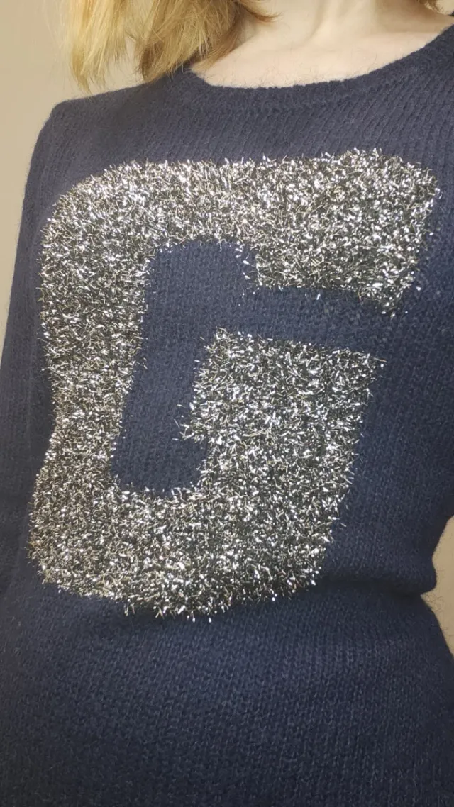 Abito maglione Guess blu con glitter