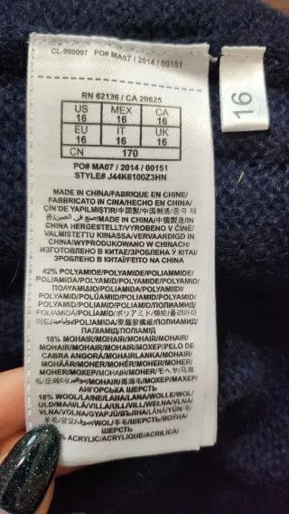 Abito maglione Guess blu con glitter