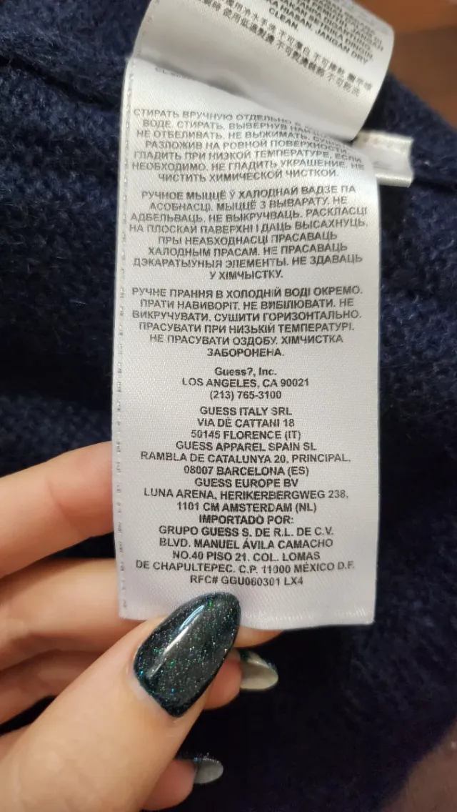 Abito maglione Guess blu con glitter