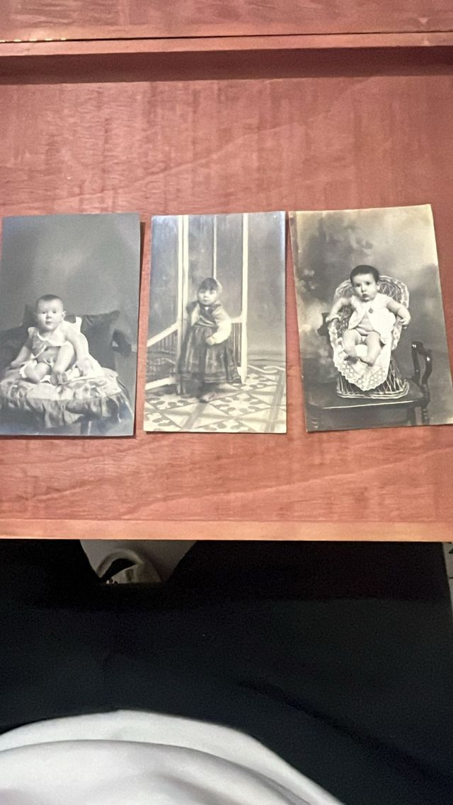 3 Vecchie Cartoline Bambina Neonata Vintage