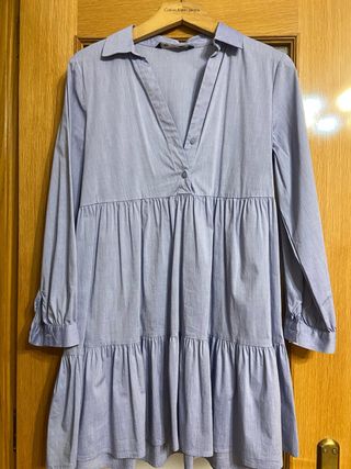 Vestido camisero Zara azul