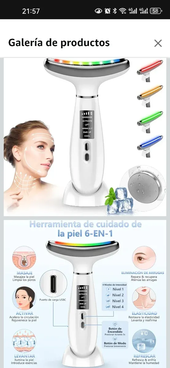 Masajeador Facial Eléctrico 6-EN-1